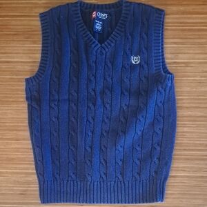 Chaps Dark Blue V-Neck Sweater Vest Medium 10 12